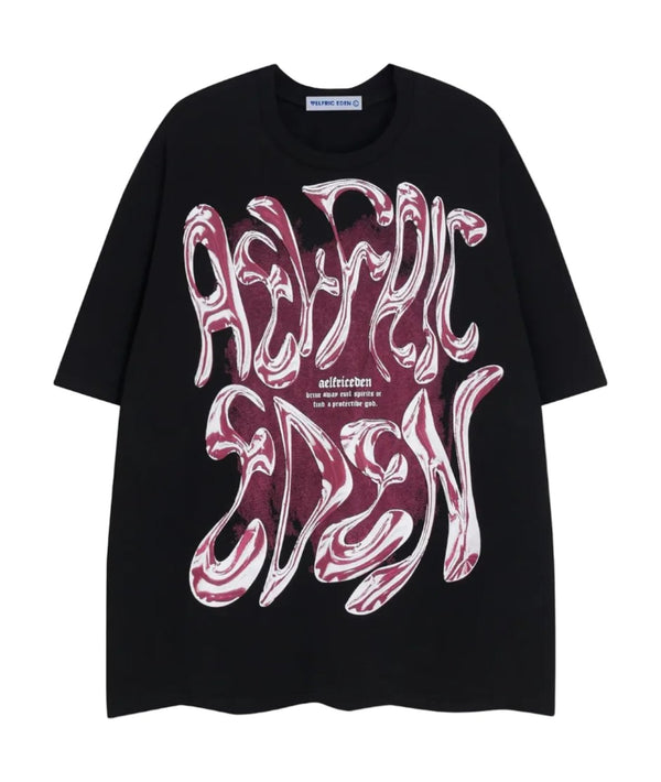 Metalic Graphic Tees Men Y2K Oversized T Shirts Women Vintage Tees Unisex Summer Tops