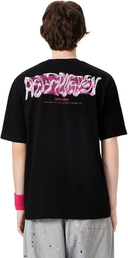 Metalic Graphic Tees Men Y2K Oversized T Shirts Women Vintage Tees Unisex Summer Tops
