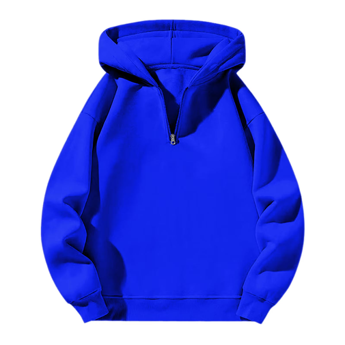 Men'S Quarter Zip Hoodies Zip up Solid Color Hoodie Long Sleeve Drop Shoulder Sweatshirt Casual Pullover Blue M