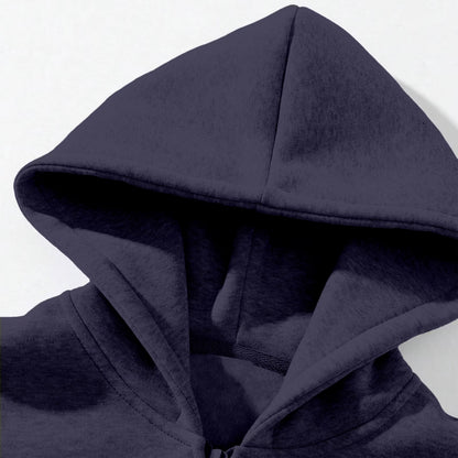 Men'S Quarter Zip Hoodies Zip up Solid Color Hoodie Long Sleeve Drop Shoulder Sweatshirt Casual Pullover Navy 2XL