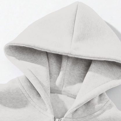 Men'S Quarter Zip Hoodies Zip up Solid Color Hoodie Long Sleeve Drop Shoulder Sweatshirt Casual Pullover White L