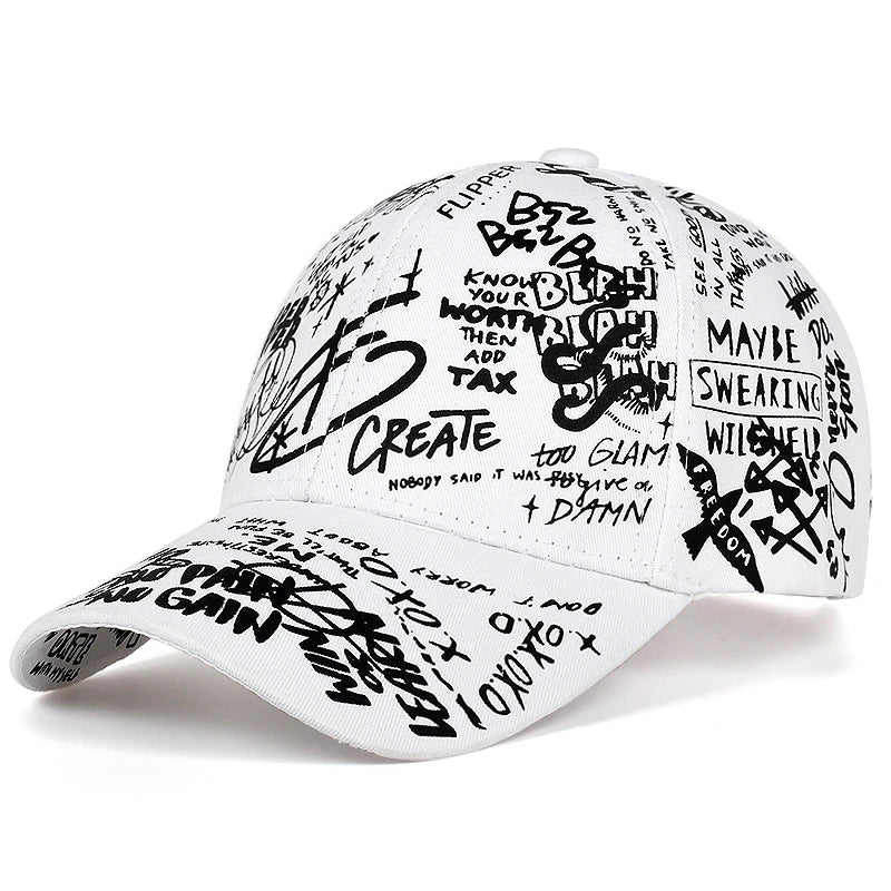 2026 New Fashion Graffiti Printing Baseball Cap Outdoor Cotton Casquatte Hat Men Women Summer Caps Adjustable Letter Cool Gorra