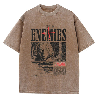 Hip Hop Men Streetwear Vintage Washed T-Shirt Anime Graphic T Shirt Men Harajuku Cotton Casual Short Sleeve Loose Vintage Tops