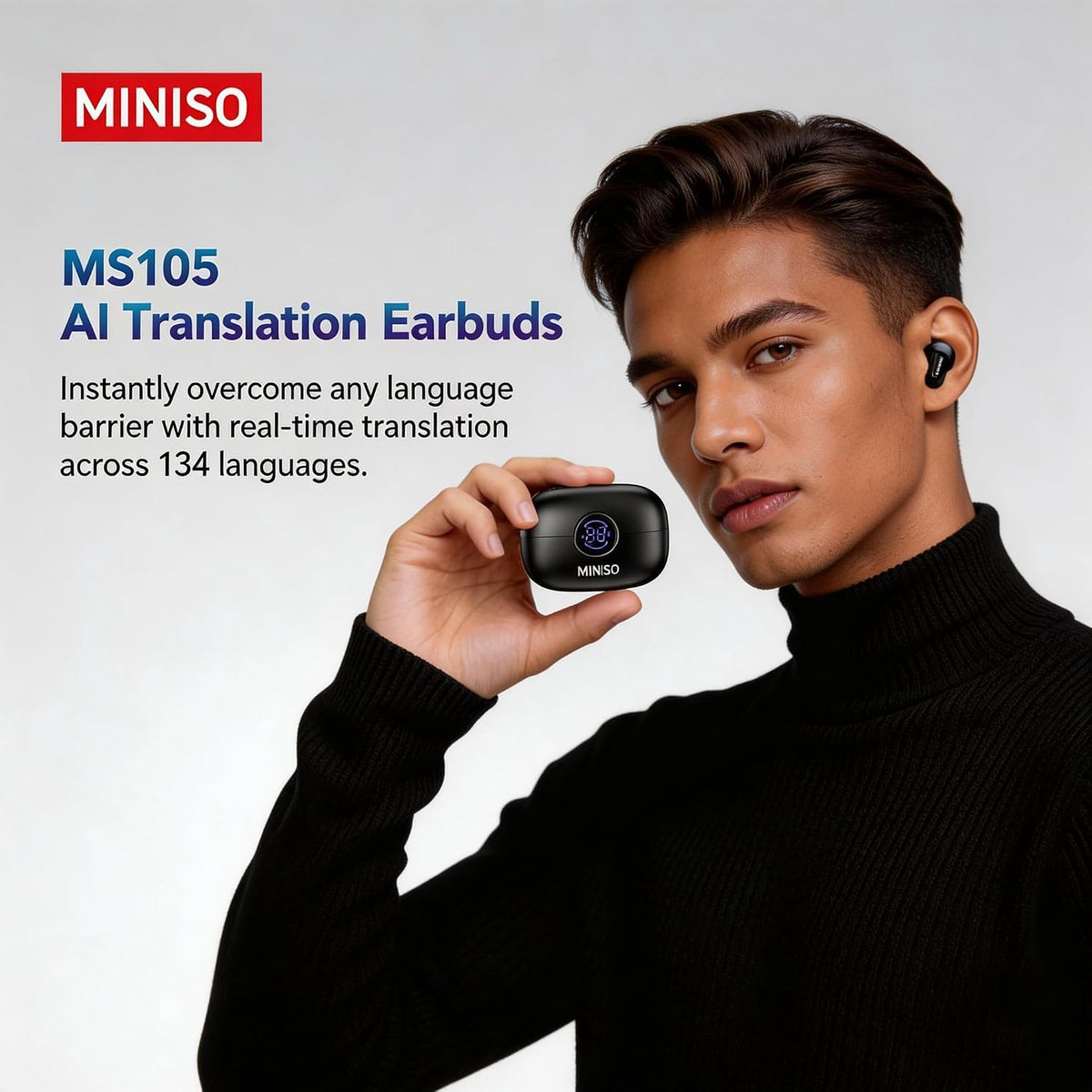 MS105 AI Translation Earbuds Real Time, 165 Language Translator Earbuds, Audifonos Traductores Inglés Español, Bluetooth 6.0 Translator Headphones for Business Travel Language Learning, Green