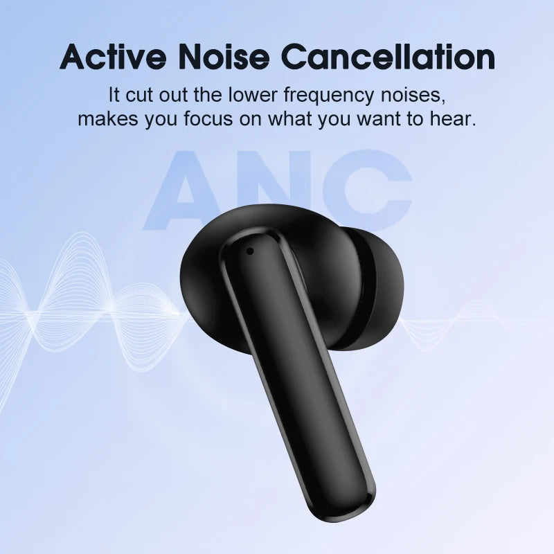 T13 ANC Wireless Earphones Bluetooth 5.3 Active Noise Cancellation Headphones 4 Mics ENC Headset In-Ear Gaming Earbuds