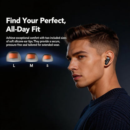 MS105 AI Translation Earbuds Real Time, 165 Language Translator Earbuds, Audifonos Traductores Inglés Español, Bluetooth 6.0 Translator Headphones for Business Travel Language Learning, Black