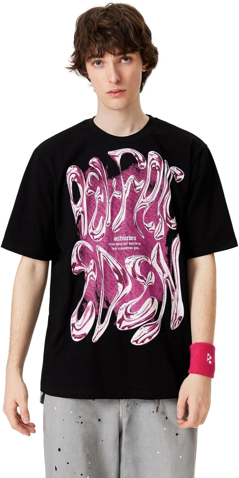 Metalic Graphic Tees Men Y2K Oversized T Shirts Women Vintage Tees Unisex Summer Tops