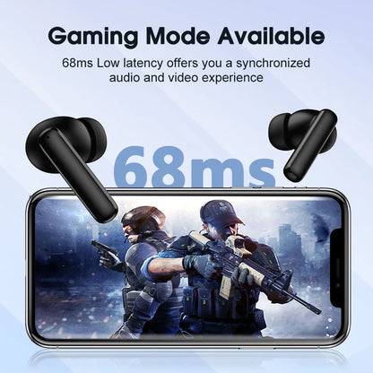 T13 ANC Wireless Earphones Bluetooth 5.3 Active Noise Cancellation Headphones 4 Mics ENC Headset In-Ear Gaming Earbuds