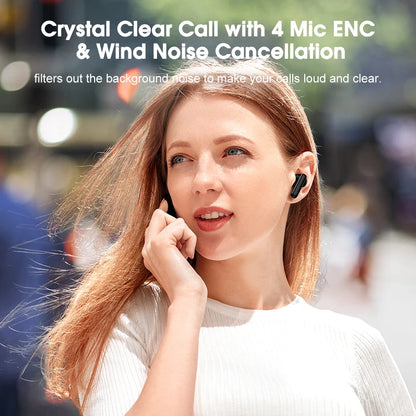 T13 ANC Wireless Earphones Bluetooth 5.3 Active Noise Cancellation Headphones 4 Mics ENC Headset In-Ear Gaming Earbuds