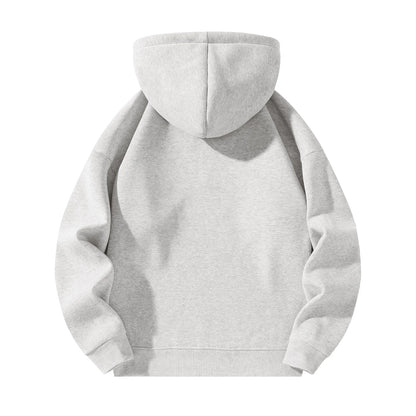 Men'S Quarter Zip Hoodies Zip up Solid Color Hoodie Long Sleeve Drop Shoulder Sweatshirt Casual Pullover White L