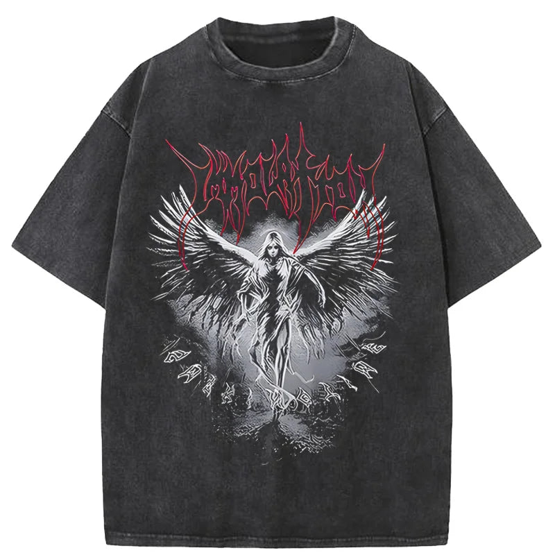 Y2K T-Shirt Gothic Punk Style Men T Shirt Clothes Harajuku Oversized Top Tee High Street Hipster Summer Streetwear Anime Clothes
